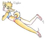 adult_female animal_humanoid anthro blonde_eyebrows blonde_hair blue_clothing blush butt canid canid_humanoid canine canine_humanoid canis clothing domestic_dog eyebrows female flat_chested flirting giggle green_eyes hair humanoid humanoid_pointy_ears inner_ear_fluff long_ears low_res mammal mammal_humanoid only_the_best pawpads pink_pawpads pose shiba_inu short_stack slim small_butt small_tail smile solo solo_focus spitz tail tuft two_piece_swimsuit white_body yellow_body
