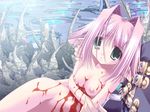  1girl blood breasts fel game_cg hyaweh medium_breasts nude oono_tetsuya pink_hair pointy_ears prism_ark 