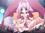  bridget_(prism_ark) fel game_cg multiple_girls nude oono_tetsuya pink_hair pointy_ears prism_ark sleeping 