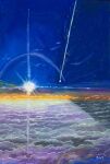  absurdres artist_name blue_sky cloud colored_pencil_(medium) comet commentary_request english_commentary highres kimi_no_na_wa. mixed-language_commentary no_humans p.art scenery sky sunset traditional_media 