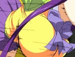 animated animated_gif bouncing_breasts breasts eiken huge_breasts lowres misono_kirika purple_hair solo sweater unaligned_breasts 