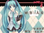  aqua_hair hatsune_miku long_hair solo twintails very_long_hair vocaloid wnb_mark 