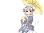  aria_(sister_princess) blue_hair frills koshou_shichimi maid parasol sister_princess solo umbrella 