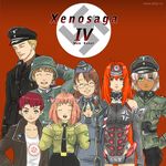  4boys allen_ridgeley artist_request balkenkreuz blonde_hair brown_hair chaos_(xenosaga) closed_eyes garrison_cap glasses hat helmet iron_cross jr. kos-mos m.o.m.o. military military_hat military_uniform multiple_boys multiple_girls nazi peaked_cap pink_hair red_eyes red_hair shion_uzuki sigrunen ss_insignia stahlhelm swastika uniform white_hair world_war_ii xenosaga xenosaga_freaks ziggy 