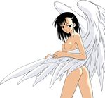  absurdres akamatsu_ken angel_wings ass highres mahou_sensei_negima! nude sakurazaki_setsuna solo transparent_background vector_trace wings 