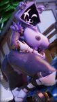 4k absurd_res anthro bear big_breasts bodily_fluids breasts butt clothing digital_media_(artwork) epic_games eye_scar facial_scar female fortnite fur genitals hair hi_res joshiensfw looking_at_viewer mammal mascot nipples nude purple_body pussy raven_team_leader scar smile solo sweat sweaty_body sweaty_breasts sweaty_butt sweaty_legs sweaty_thighs thick_thighs