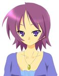  artist_request hiiragi_inori jewelry lucky_star necklace purple_eyes purple_hair solo 