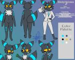 5:4 absurd_res anthro blackyumbreon_(artist) blackyumbreon_(character) eeveelution english_text generation_2_pokemon glistening glistening_body greeting hi_res male nintendo pokemon pokemon_(species) solo text umbreon