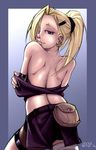  back blonde_hair blue_eyes hair_ornament hair_over_one_eye hairpin looking_back mike_nesbitt naruto naruto_(series) seductive_smile smile solo standing undressing yamanaka_ino 