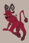 2023 2_toes 4_fingers all_fours anthro anus backsack ball_tuft balls black_nose blush bovid butt caprine caprine_demon colored demon don&#039;t_starve feet fingers fur genitals head_tuft hi_res hooves horn imp k1ngl30n klei_entertainment long_penis looking_back male mammal penis red_body red_fur red_penis signature simple_background smile solo tail tail_tuft toes tuft wortox