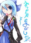  advent_cirno artist_request bow cirno food popsicle solo touhou 