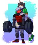 2024 5_fingers anthro anthro_on_anthro athletic athletic_anthro athletic_female athletic_male barbell big_breasts black_hair black_nose blush bottomwear breasts canid canine canis clothing coyote crotch_grab digital_media_(artwork) domestic_dog duo exercise female fingers footwear full-face_blush fur great_pyrenees grey_body grey_fur grey_hair grope gulonine hair hi_res humanoid_hands hybrid keenan_vale kingjaguar larger_female livestock_guardian_dog lydia_lobo male male/female mammal molosser mountain_dog multicolored_body multicolored_fur muscular muscular_anthro muscular_female muscular_male mustelid musteline pastoral_dog procyonid raccoon shakattax shoes shorts size_difference smaller_male smile sneakers standing tail tan_body tan_fur two_tone_body two_tone_fur weightlifting white_body white_fur wolf wolverine workout