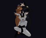 3d_(artwork) anthro blender_(software) blockbench_(software) bovid brown_body brown_fur caprine cel_shading dark_body dark_fur digital_media_(artwork) female fur gesture goat group hi_res horn low_poly mammal neck_tuft shaded simple_background sr_empanada thums_up trio tuft v_sign