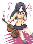  clannad hair_bobbles hair_ornament hikarizaka_private_high_school_uniform ichinose_kotomi instrument school_uniform solo tekehiro two_side_up violin 