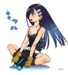  artist_request bike_shorts gloves kiyal long_hair purple_hair sitting solo tengen_toppa_gurren_lagann 