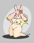 anthro big_breasts big_butt big_nipples breasts butt chunkypandaroo female flopie genitals hi_res looking_at_viewer nipples palworld pussy solo thick_thighs