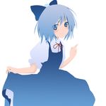  bangs bow cirno enishi_midori lowres no_lineart solo touhou 