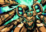  absurdres arm_cannon armor aura caterpillar_tracks crossover disembodied_head energy evil_grin evil_smile extra_eyes extra_faces facing_viewer fire fusion getter_emperor getter_rays getter_robo glowing green_eyes green_fire green_light grin highres lectermurasaki light_particles mecha missile_pod portrait red_armor robot shin_getter_robo shoulder_cannon sketch smile space spiral_power super_robot tengen_toppa_gurren-lagann_(mecha) tengen_toppa_gurren_lagann weapon 