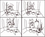 anthro beverage black_and_white canid canine canis claw_machine coffee comic container controller cup danoodle domestic_dog hopeful loss_outcome male mammal monochrome solo spill spilled_beverage spilled_coffee spilled_drink spilled_liquid spilling stress stressed taylor_(danoodle) tension