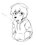anthro canid canine cigarette cigarette_in_mouth cigarette_smoke clothing danoodle floppy_ears hair hand_in_pocket hoodie jacket male mammal object_in_mouth pockets solo taylor_(danoodle) topwear