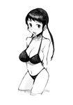  bikini breasts f4u_(naitou2) greyscale large_breasts monochrome original solo swimsuit 