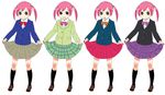  fine_art_parody parody pink_hair rakuraku school_uniform skirt striped thighhighs twintails warhol 