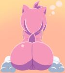 amy_rose anthro big_butt butt clothing editokur999 eulipotyphlan feet female footwear genitals hedgehog highlights_(coloring) hyoumaru mammal nude pink_body presenting pussy sega shaded simple_background socks solo sonic_the_hedgehog_(series) tail third-party_edit