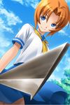  hatchet highres higurashi_no_naku_koro_ni nose_hatchet rato ryuuguu_rena school_uniform solo 