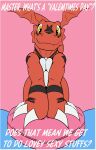 absurd_res animated anthro bandai_namco big_butt butt digimon digimon_(species) guilmon hi_res holidays loop male smile solo swaying_hips text theoryofstrings valentine&#039;s_day wide_hips
