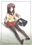  brown_eyes brown_hair copyright_request kimizuka_aoi pantyhose school_uniform sitting solo 