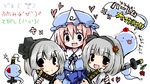  flower ghost hair_flower hair_ornament hat hitodama konpaku_youmu konpaku_youmu_(ghost) multiple_girls oekaki saigyouji_yuyuko sword togashi_yuu tokin_hat touhou weapon 