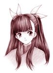  anya_cocolova artist_request long_hair mahou_sensei_negima! monochrome pink ribbon sketch solo 