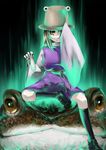  frog hat moriya_suwako riding solo source_request tadano_kagekichi touhou 