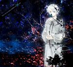  blue_eyes bug butterfly dress gown insect kyouka_hatori latin original silver_hair solo 