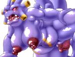 2015 anthro areola back_spikes big_breasts big_clitoris big_nipples biped blush breasts brown_nipples censored censored_genitalia censored_pussy clitoris colored detailed_mouth dipstick_horn erect_clitoris exploud female generation_3_pokemon genitals glistening glistening_body gotobeido hand_on_hip hand_on_own_hip hanging_breasts hole_(anatomy) horn huge_breasts huge_clitoris huge_nipples leg_in_air long_labia looking_at_viewer looking_back markings mosaic_censorship multi_horn multicolored_horn muscular muscular_anthro muscular_female navel nintendo nipples nostrills open_mouth pokemon pokemon_(species) purple_body pussy red_sclera simple_background slightly_chubby solo spikes spikes_(anatomy) spread_legs spreading tail teeth thick_thighs tongue white_background yellow_markings