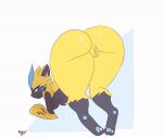 animated anthro ass_up black_body blue_body blue_eyes blue_fur breasts felid feline female fur generation_7_pokemon genitals legendary_pokemon mammal nintendo pokemon pokemon_(species) pussy sheor solo yellow_eyes zeraora