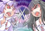  bangs fujiwara_no_mokou houraisan_kaguya lowres mecha multiple_girls nyagakiya rivalry touhou 