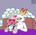 alternate_costume anthro btwalexhere clothed clothed/nude clothing clothing_swap cuddling duo egg female generation_8_pokemon generation_9_pokemon hi_res male male/female nintendo nude pokemon pokemon_(species) roxy_(chikidoodlez) scorbunny shirtless solaris_(btwalexhere) tinkaton