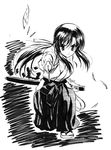  gotou_junji greyscale japanese_clothes katana katsura_kotonoha monochrome school_days solo summer_days sword weapon 