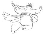2013 anthro anthrofied arms_out avian back_boob big_breasts big_butt bikini bottomless breasts butt clothed clothing curvy_figure digital_media_(artwork) female generation_1_pokemon nintendo non-mammal_breasts overweight overweight_anthro overweight_female pidgeot pokemon pokemon_(species) rear_view rosa_pyle running solo swimwear tezukuri thick_thighs voluptuous wide_hips