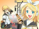  1girl brother_and_sister iga_tomoteru kagamine_len kagamine_rin siblings steamroller translated twins vocaloid 