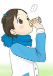  drink ichigo_mashimaro itou_chika jacket scarf solo 