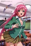  akashiya_moka artist_request blazer green_shirt jacket jpeg_artifacts rosario+vampire scan school_uniform shirt solo 