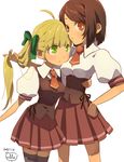  multiple_girls original school_uniform serafuku thighhighs ukke 