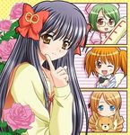  black_hair blonde_hair blue_eyes blush_stickers bow brown_eyes brown_hair byakudan_kagome fake_wings flower glasses green_hair hair_bow hair_ornament hyuuga_kizuna long_hair minamoto_chikaru multiple_girls natsume_remon no_nose one_eye_closed open_mouth rose shiumai short_hair short_twintails smile strawberry_panic! stuffed_animal stuffed_toy teddy_bear twintails wings 