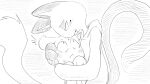 animal_crossing anthro blush bodily_fluids breast_squish breasts clothing dialogue_in_description dragonweirdo duo felid female hand_on_head hi_res hoodie hug lion looking_at_another male mammal markings marshal_(animal_crossing) mole_(marking) nervous nintendo olivia_(animal_crossing) pantherine rodent sciurid seductive squish sweat tail topwear tree_squirrel
