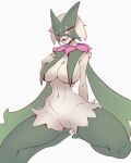  absurd_res anthro big_breasts breasts digital_media_(artwork) female fur generation_9_pokemon hair hi_res looking_at_viewer meowscarada nintendo nude open_mouth pokemon pokemon_(species) reeviro simple_background smile solo 