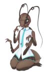  anthro arthropod blattodea blouse blush bottomwear clothing cockroach female hatsune_miku hi_res insect necktie sitting skirt solo tanatos_aaa topwear vocaloid 