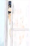  black_eyes black_hair cosaten door nude peeking school_rumble short_hair solo suou_mikoto 