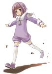  beamed_eighth_notes eighth_note elysion musical_note purple_eyes purple_hair quarter_note solo soror sound_horizon thighhighs walking yuuryuu_nagare 